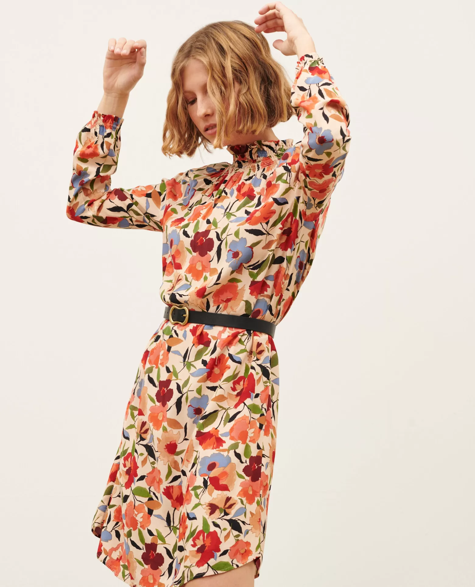 Robes | Comptoir des Cotonniers Aglae - Robe Fluide Imprimee 8857 31 Beige Print