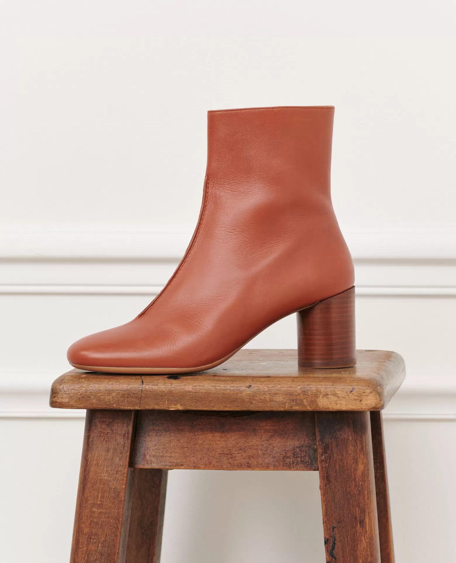 Chaussures | Comptoir des Cotonniers Boots A Talon En Cuir 8884 34 Brown