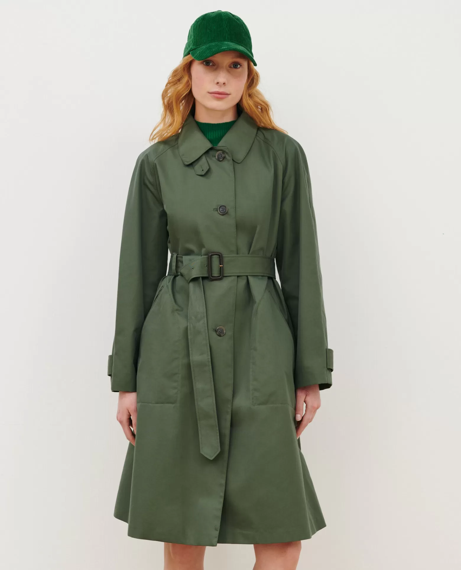 Vestes & Trenchs | Comptoir des Cotonniers Catherine - Trench Ample 0571 Thyme Green