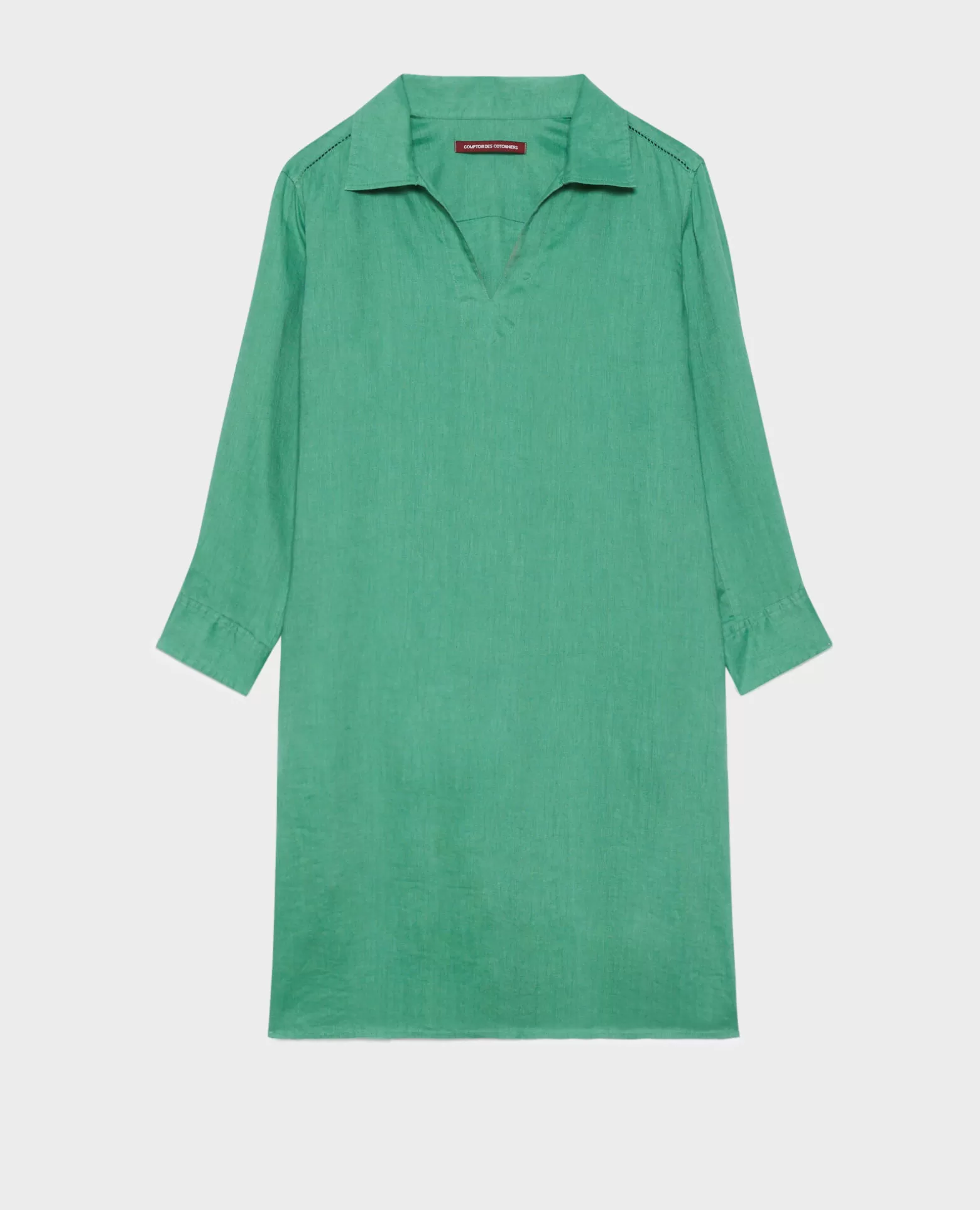 Robes | Comptoir des Cotonniers Daisy - Robe Ample En Lin 0542 Pine Green