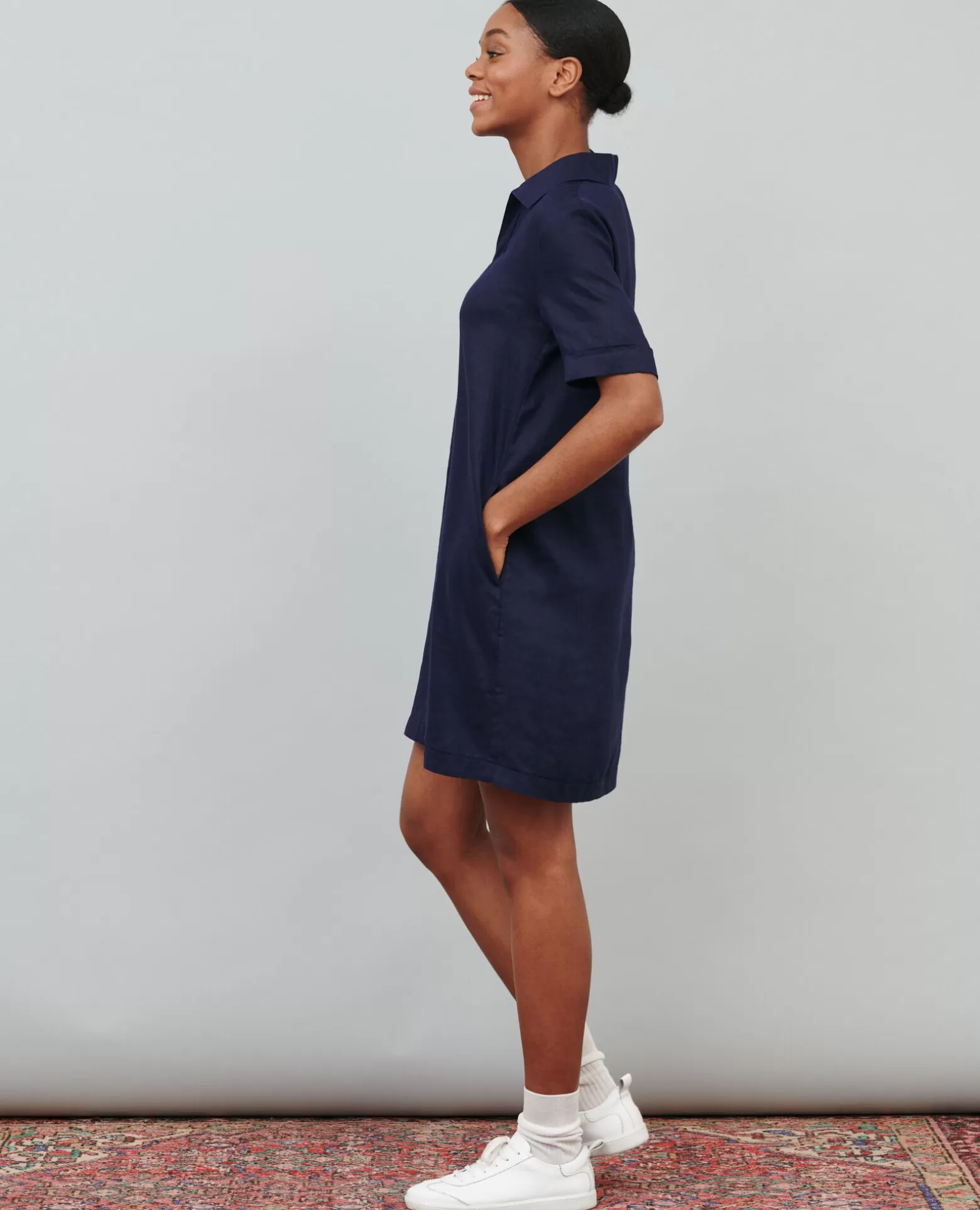 Robes | Comptoir des Cotonniers Daisy - Robe Iconique En Lin 68 Blue