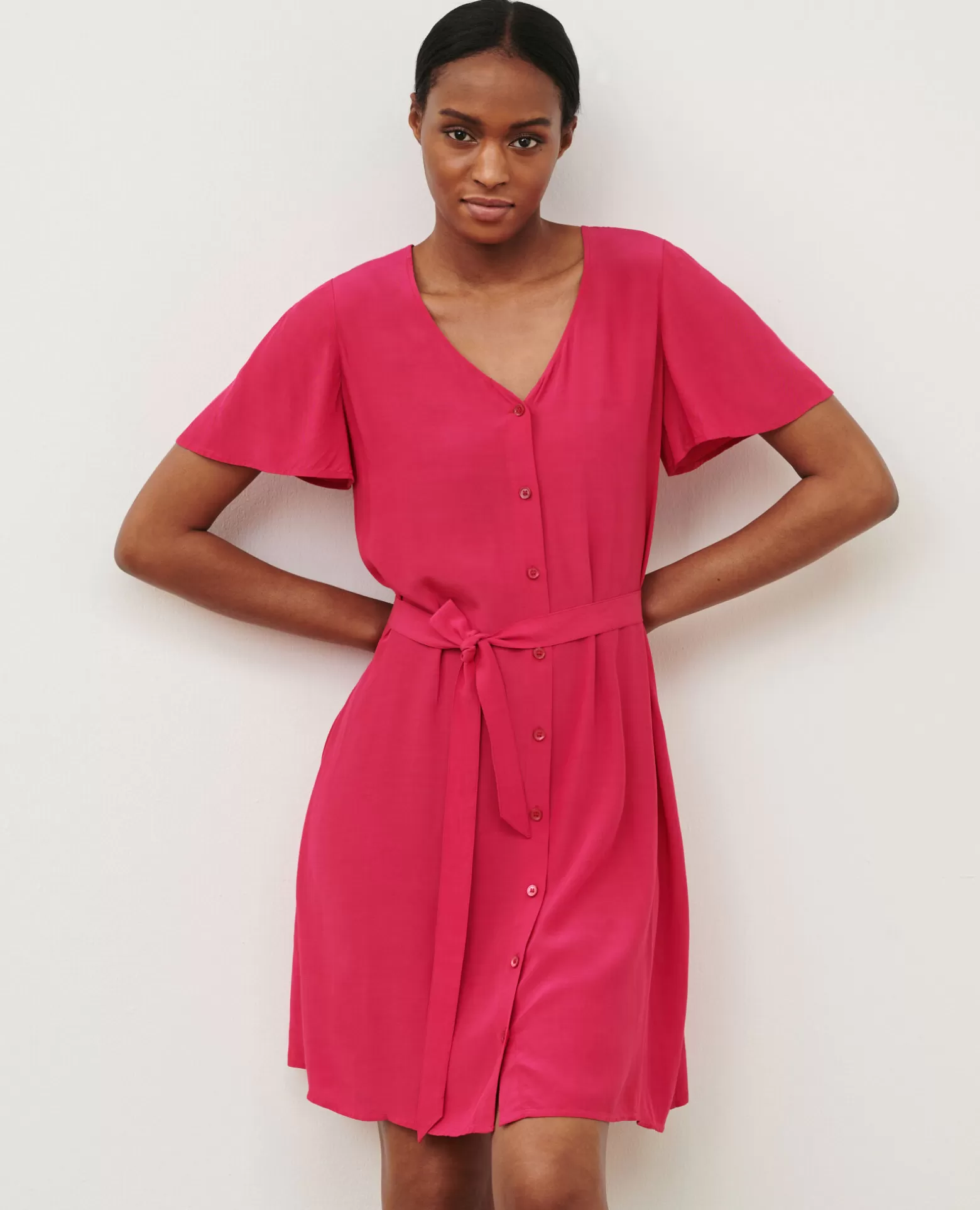 Robes | Comptoir des Cotonniers Laetitia - Robe Courte Fluide 8905 Cherries Jubilee