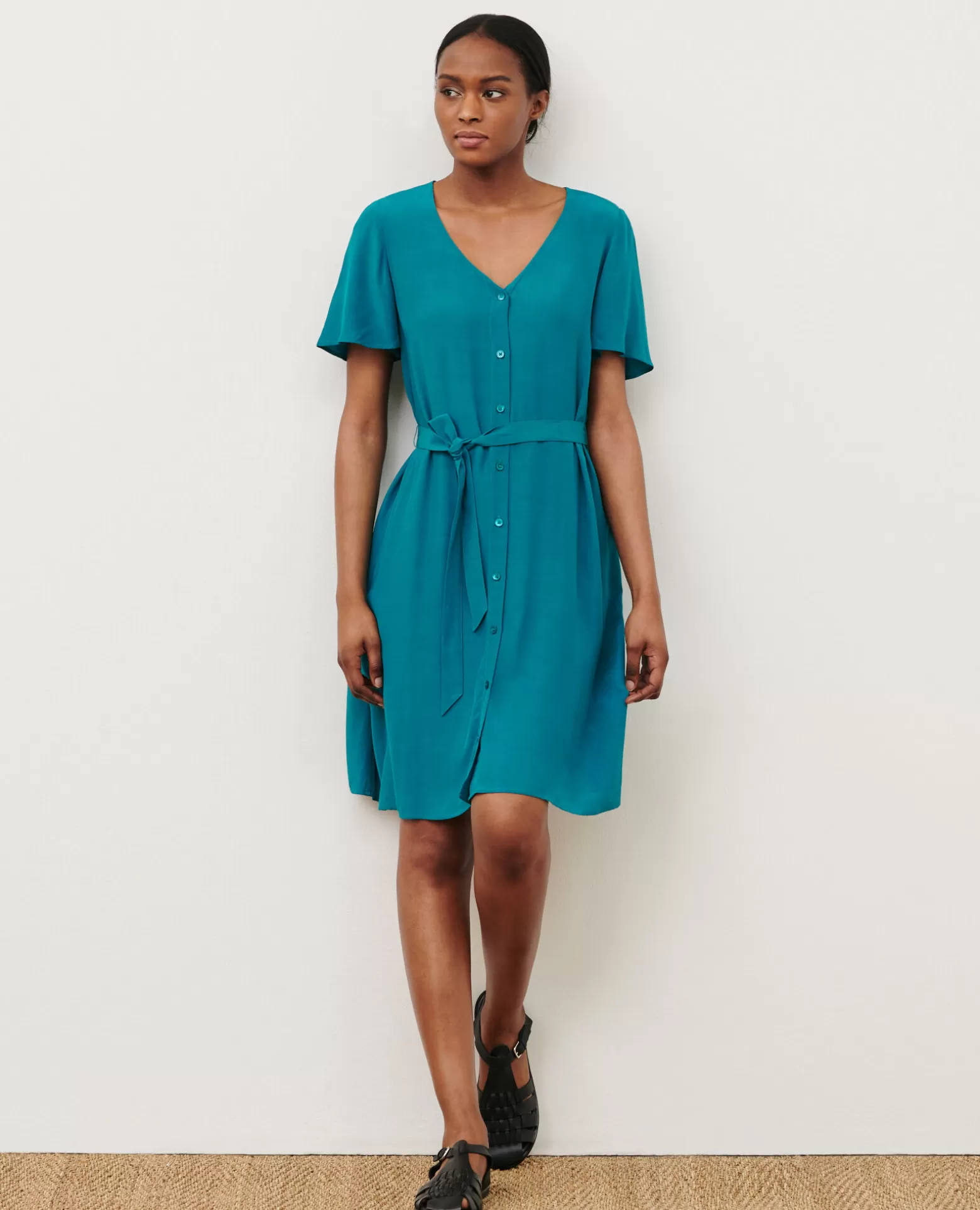 Robes | Comptoir des Cotonniers Laetitia - Robe Courte Fluide 8906 Harbor Blue