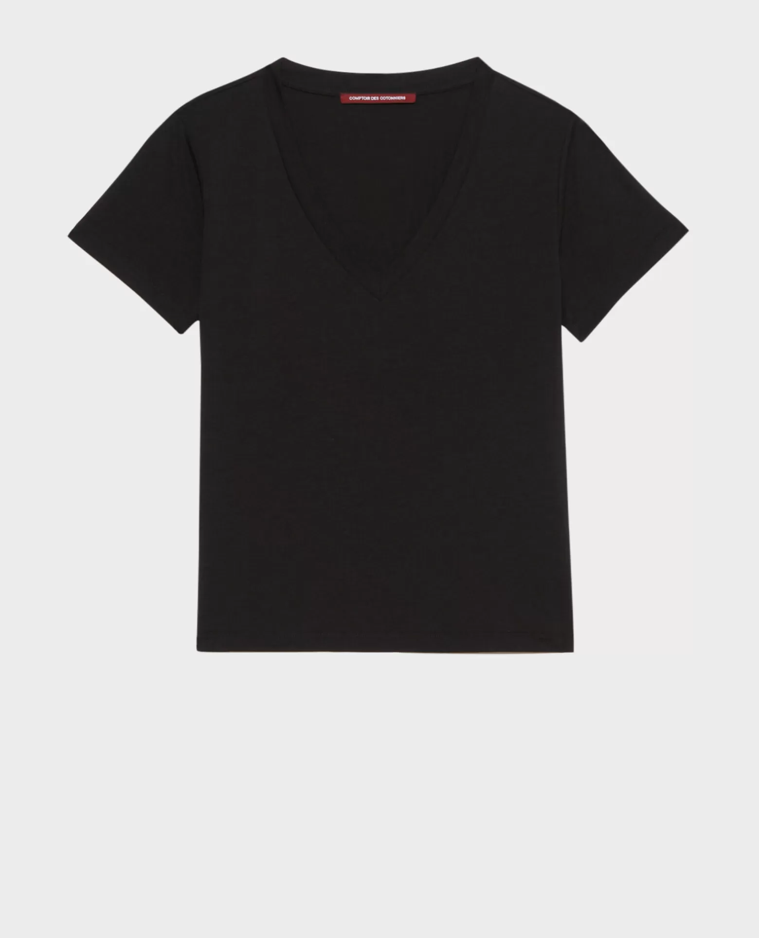 Tops | Comptoir des Cotonniers Lea - T-Shirt Fluide Col V Black Beauty