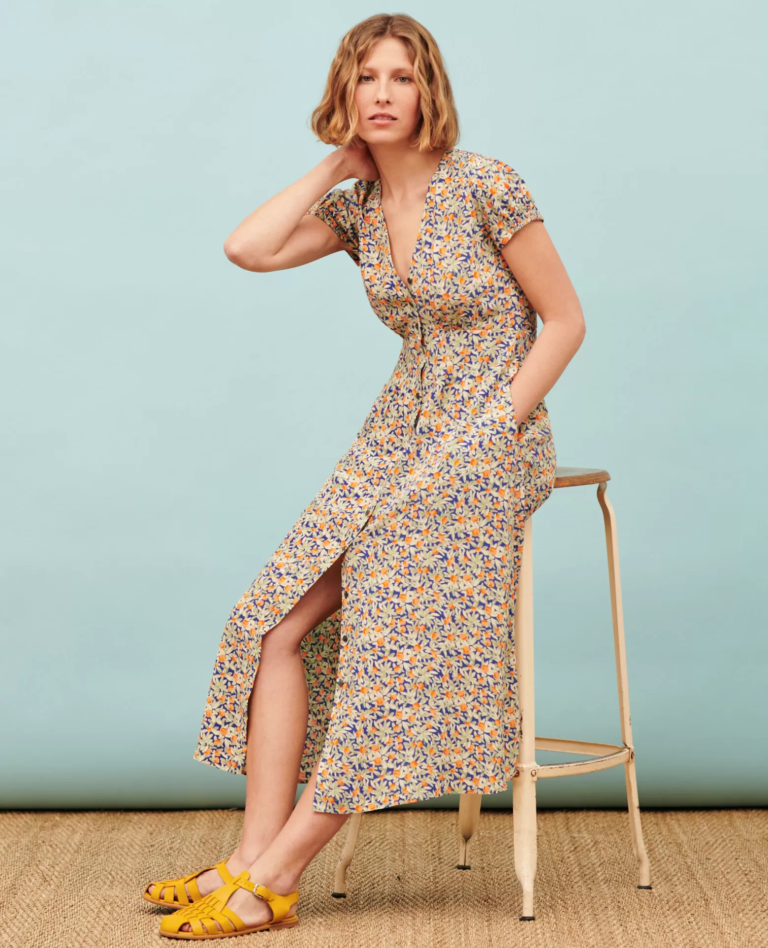 Robes | Comptoir des Cotonniers Ludivine - Robe Longue 0661 Zest Blue