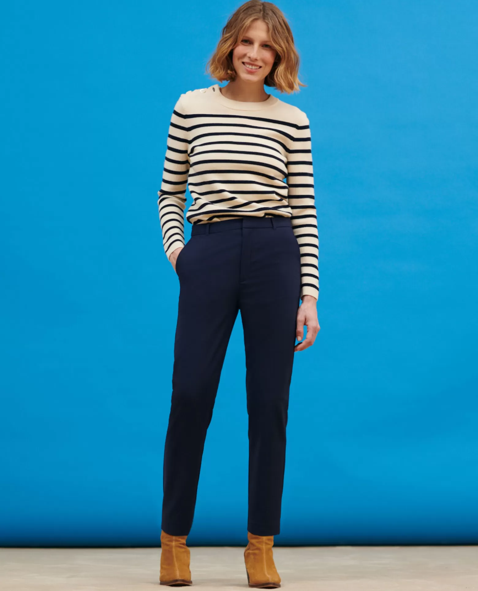 Pantalons | Comptoir des Cotonniers Marguerite - Pantalon Cigarette 0693 Navy