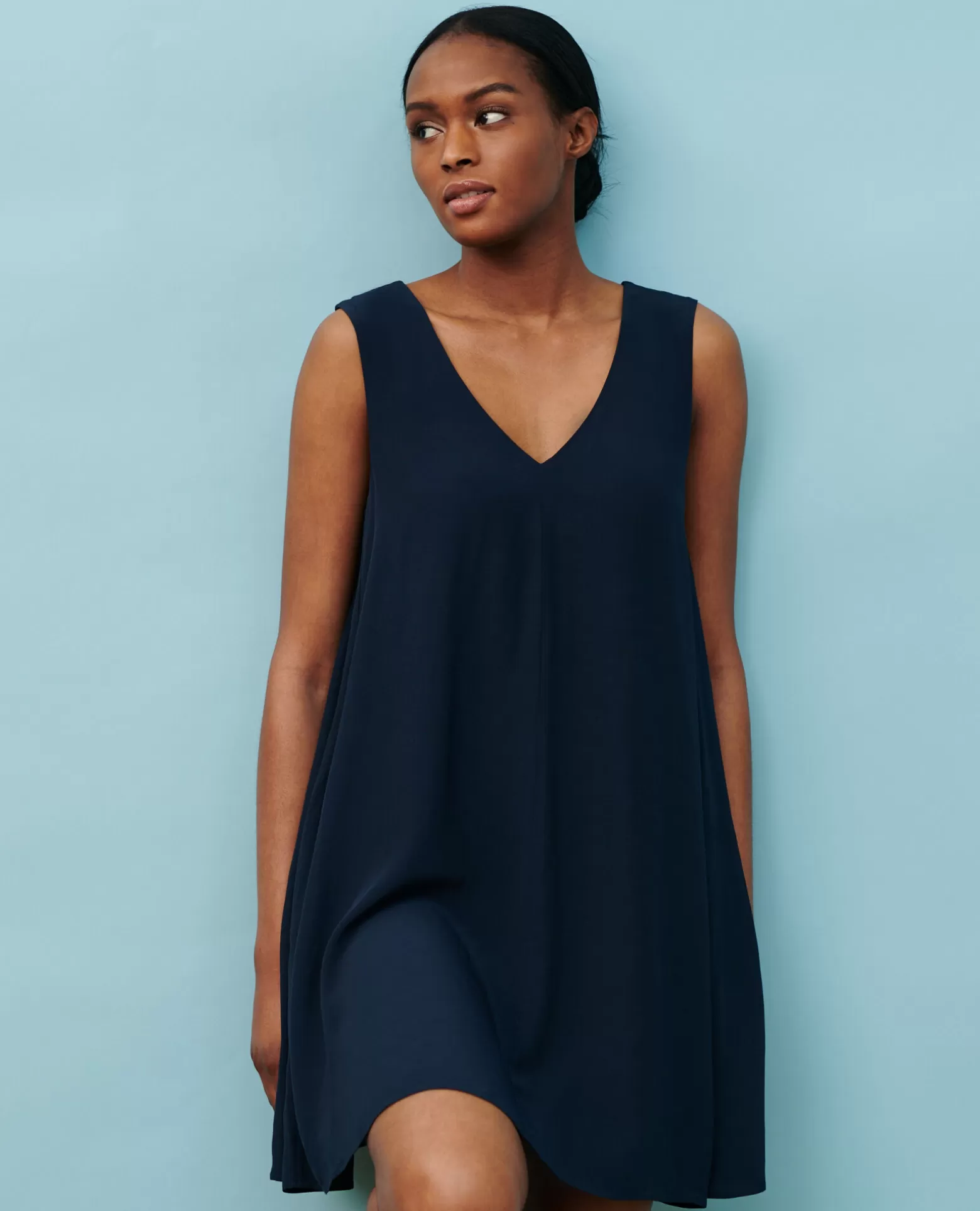 Robes | Comptoir des Cotonniers Robe Courte Fluide 0693 Navy