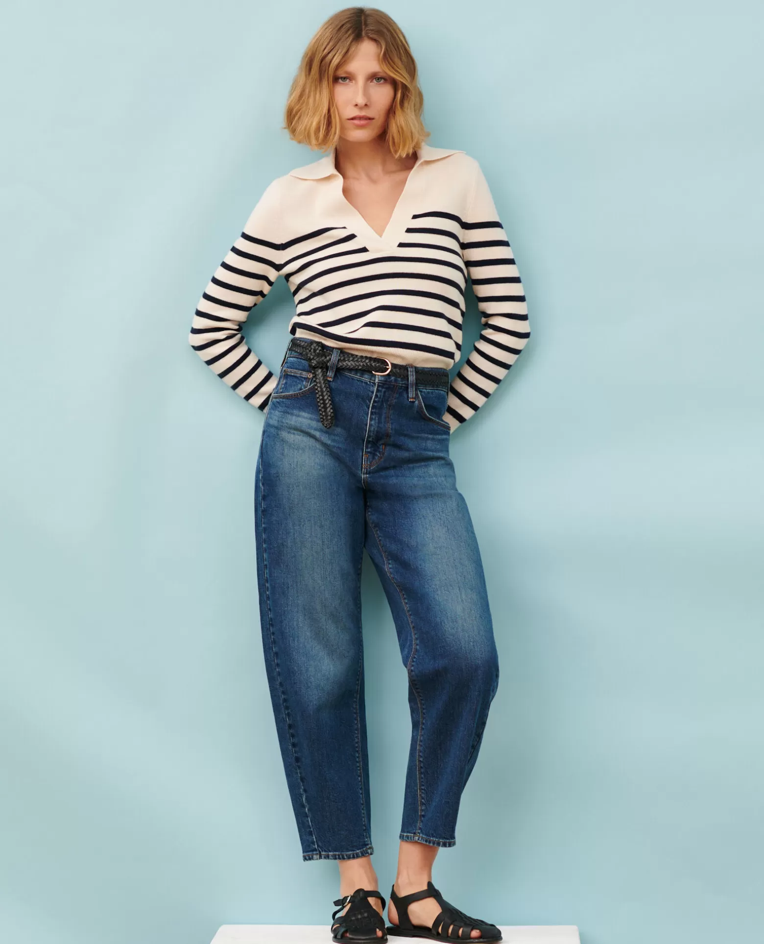 Jeans | Comptoir des Cotonniers Sydonie - Balloon - Jean 7/8E En Coton 8888 64 Blue