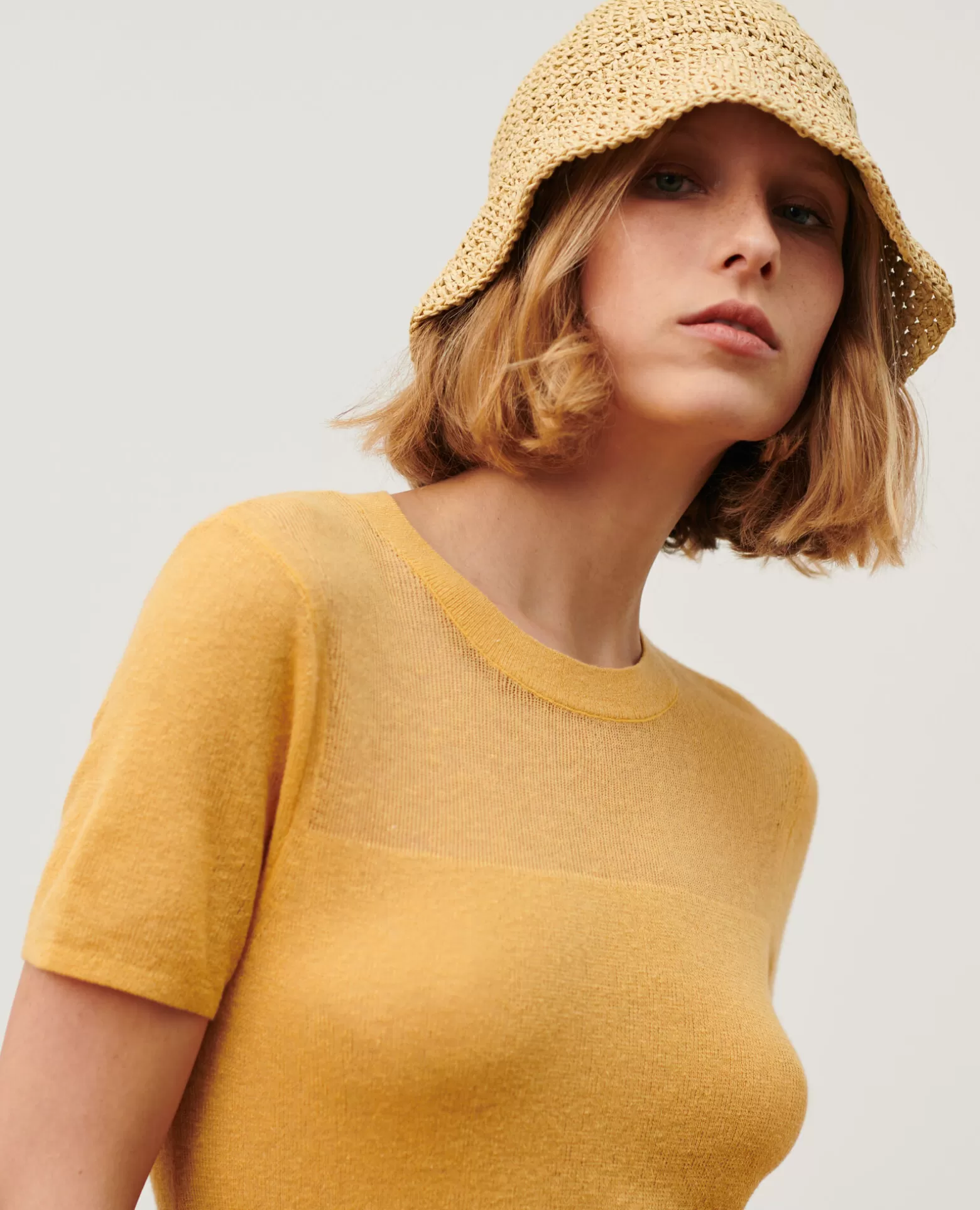 Tops | Comptoir des Cotonniers Top Manches Courtes 0460 Ochre Yellow