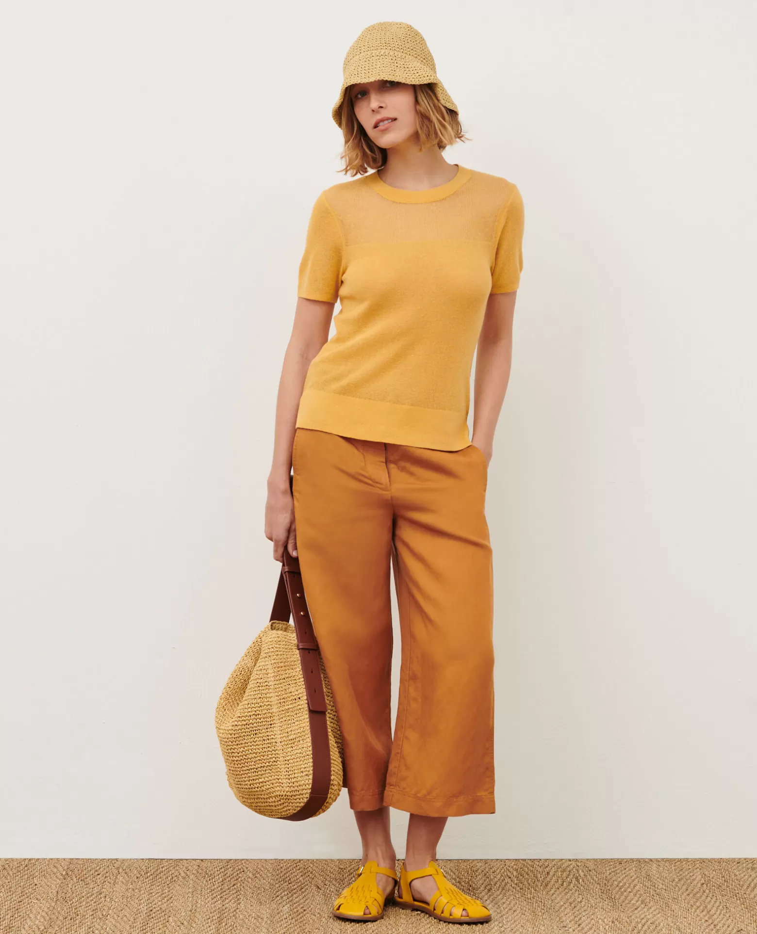 Tops | Comptoir des Cotonniers Top Manches Courtes 0460 Ochre Yellow